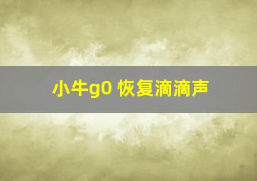 小牛g0 恢复滴滴声